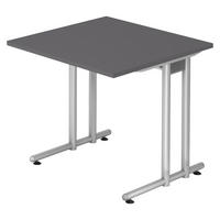 SCHREIBTISCH Serie-N 80/80/72 cm in Graphitfarben - Graphitfarben, Holzwerkstoff (80/80/72cm) - bümö
