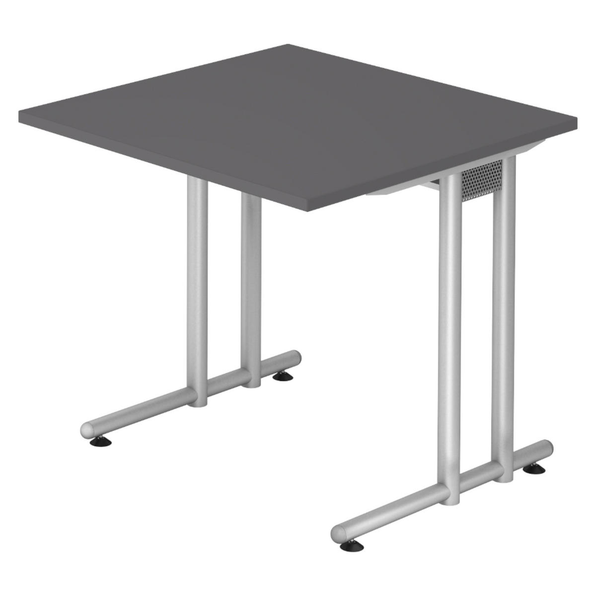 SCHREIBTISCH Serie-N 80/80/72 cm in Graphitfarben - Graphitfarben, Holzwerkstoff (80/80/72cm) - bümö