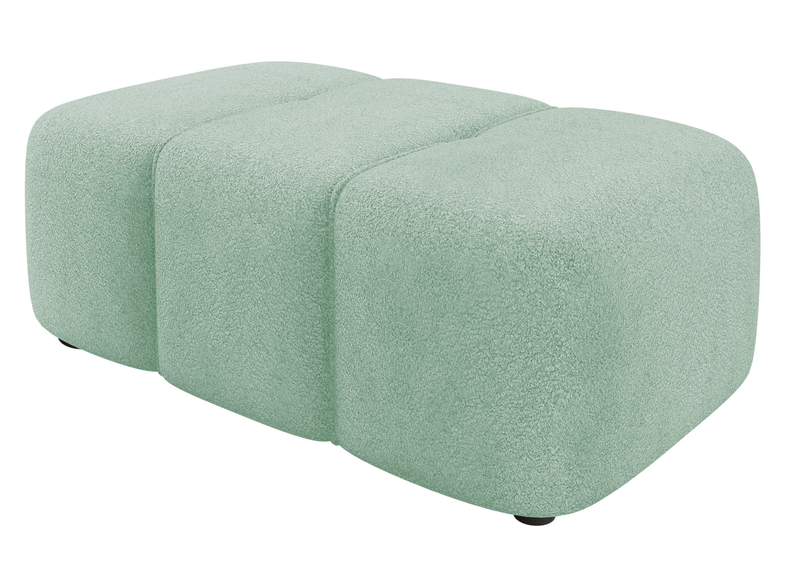 POLSTERHOCKER Furyn Boucle - Schwarz/Mintgrün, Holzwerkstoff/Kunststoff (93/38/62cm) - MIRJAN24