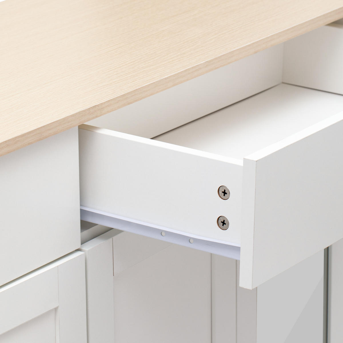 SIDEBOARD 120/80/37 cm Weiß aus MDF im Landhausstil - Weiß, Holzwerkstoff (37/80/120cm) - OKMYHOME