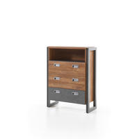 KOMMODE I12 Stirling Oak & Matera 75/100/33 cm mit Schubkästen - Eichefarben, Holzwerkstoff (75/100/33cm) - Livojo