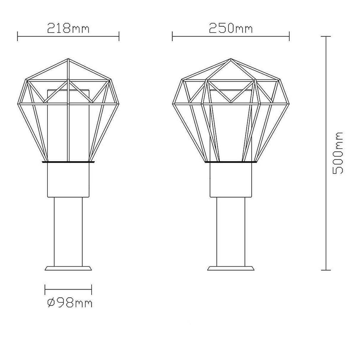 RGB LED WEGLEUCHTE Edelstahl Schwarz - Schwarz, Metall (22.5/25.5/50cm) - Globo Lighting