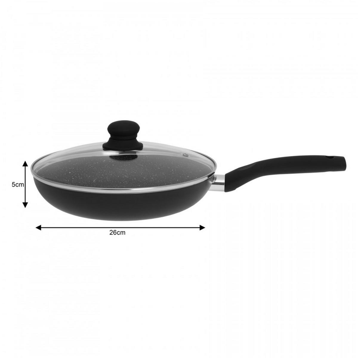 PFANNE Schwarz 26/26/5 cm KH3958 - Schwarz, Glas (26cm) - Kinghoff 