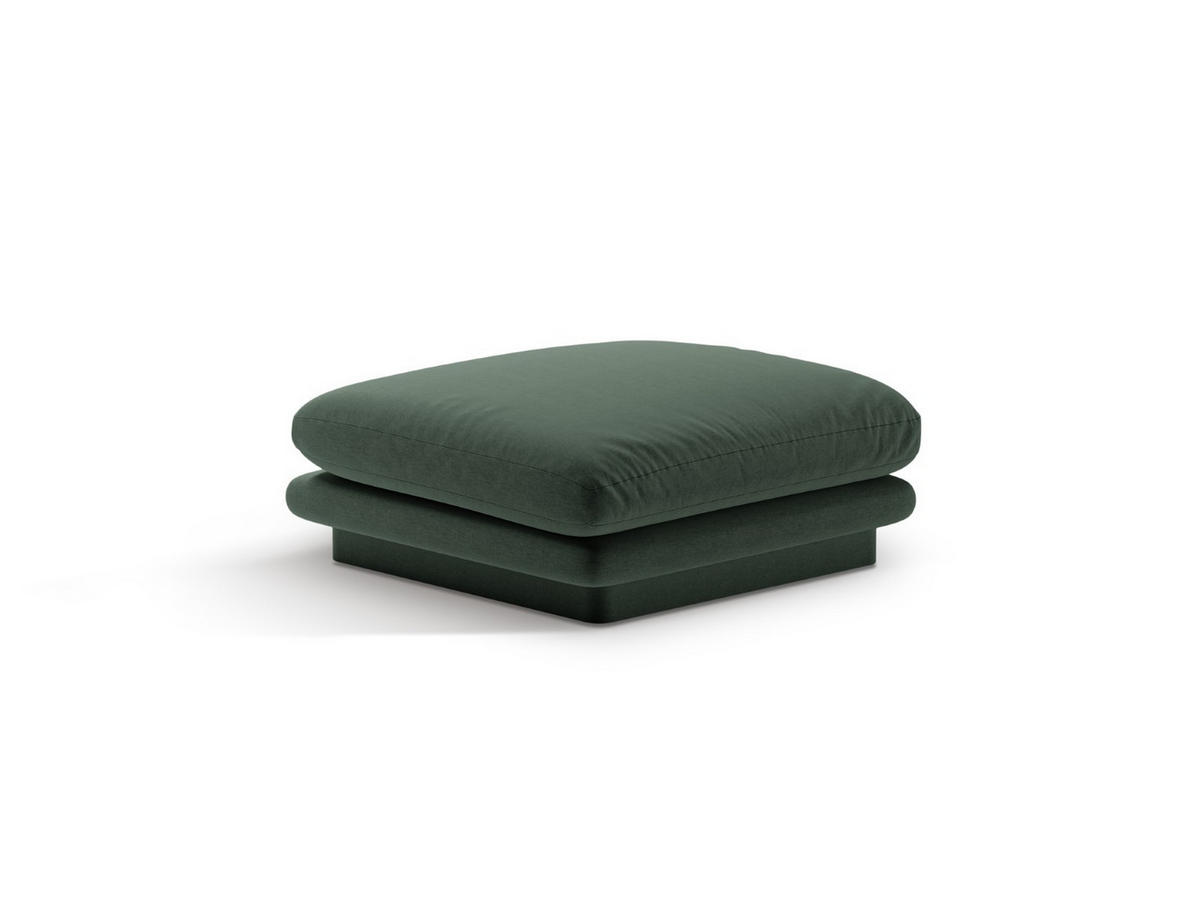 POUF Torino aus strukturiertem Stoff moosgrün - Salbeigrün, Textil (80/41/80cm) - Micadoni
