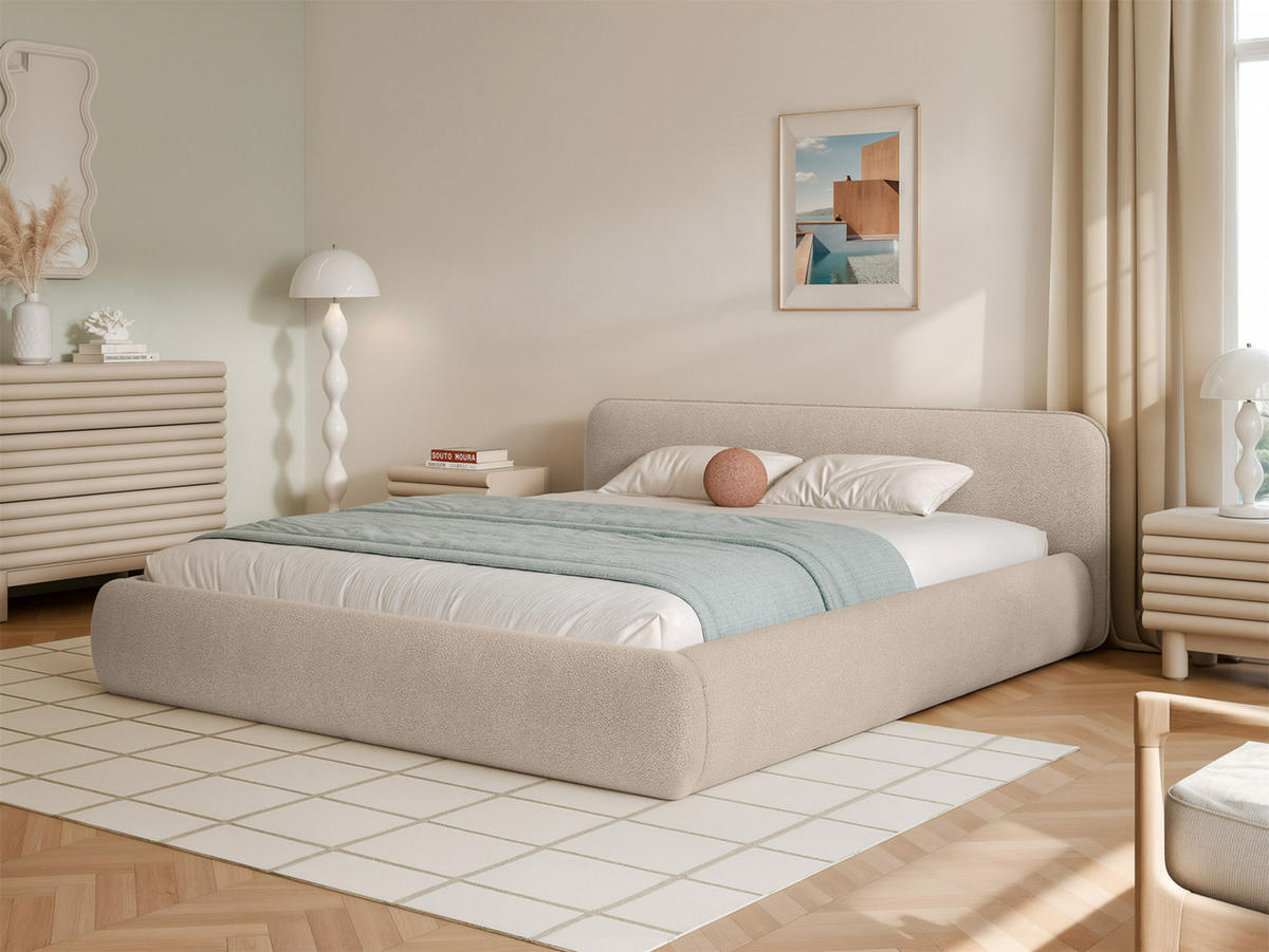 POLSTERBETT Taftan 120x200 cm, Beige - Beige, Textil (200/120cm) - Fedve