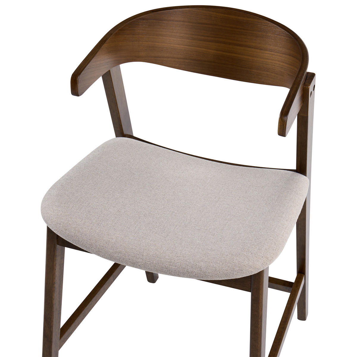 BARSTUHL 2er-Set Braun/Beige Lilly - Beige, Holz (52/87/60cm) - Beliani