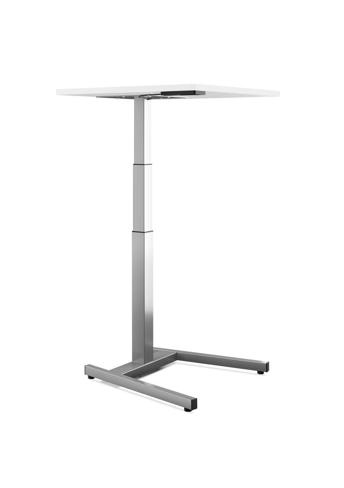 SCHREIBTISCH Master mit Gasfeder 68 bis 118 cm 100x65 cm Silber - Weiß, Metall (65/100/68cm) - Schaff