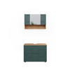 BADMÖBEL-SET Irma Grün 2 Teile, Unterschrank 80 cm - Eiche Wotan/Grün, Holzwerkstoff (80/58.6/41cm) - Vicco