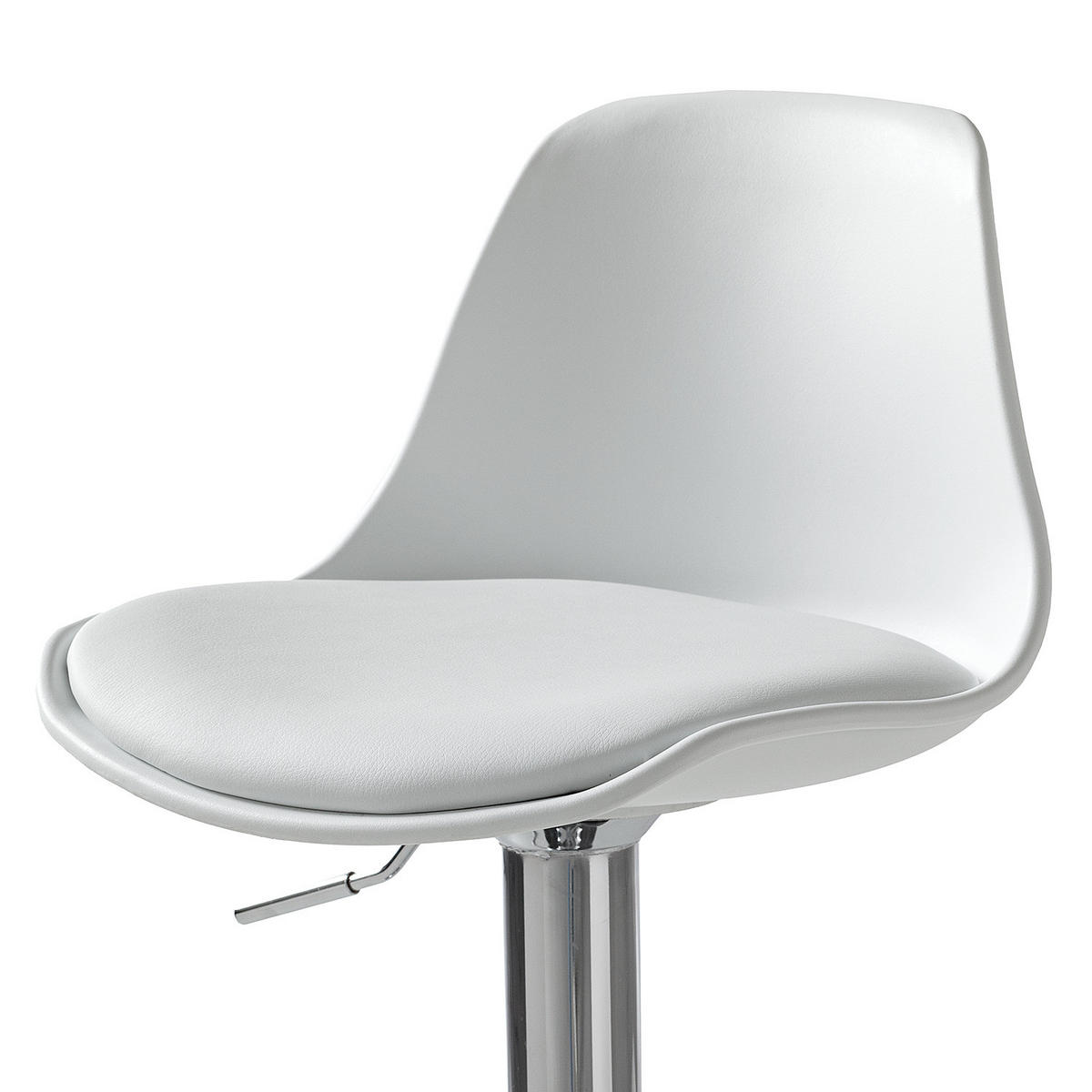 BARSTUHL - 2er-Set - Kunststoff / Edelstahl - Weiß, Kunststoff/Metall (39/83/40cm) - home24