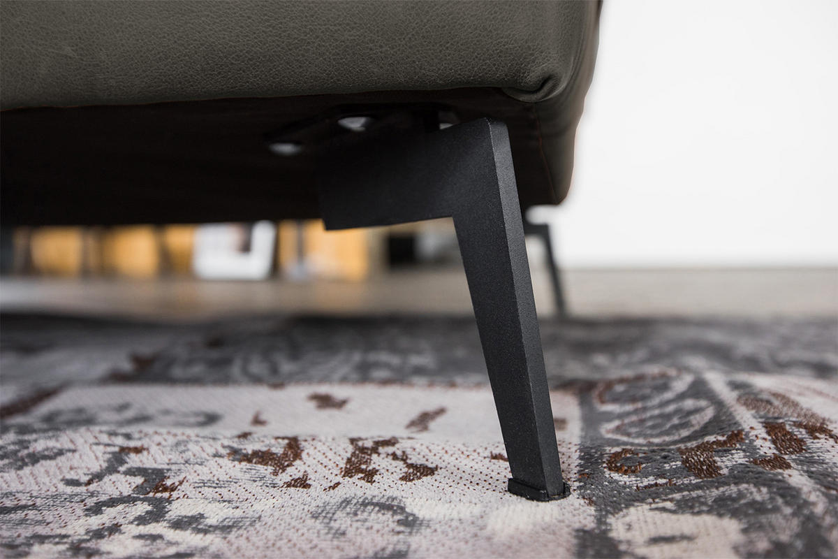 ECKSOFA BLOOM Anthrazit Leder - Anthrazit/Schwarz, Leder (276/177cm) - KAWOLA