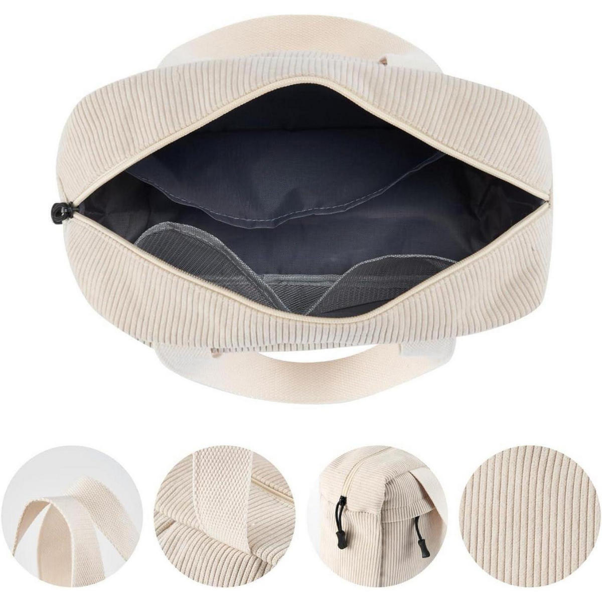 KULTURTASCHE Cord Damen 30 cm Grün - Grün, Textil (18/2/26cm)