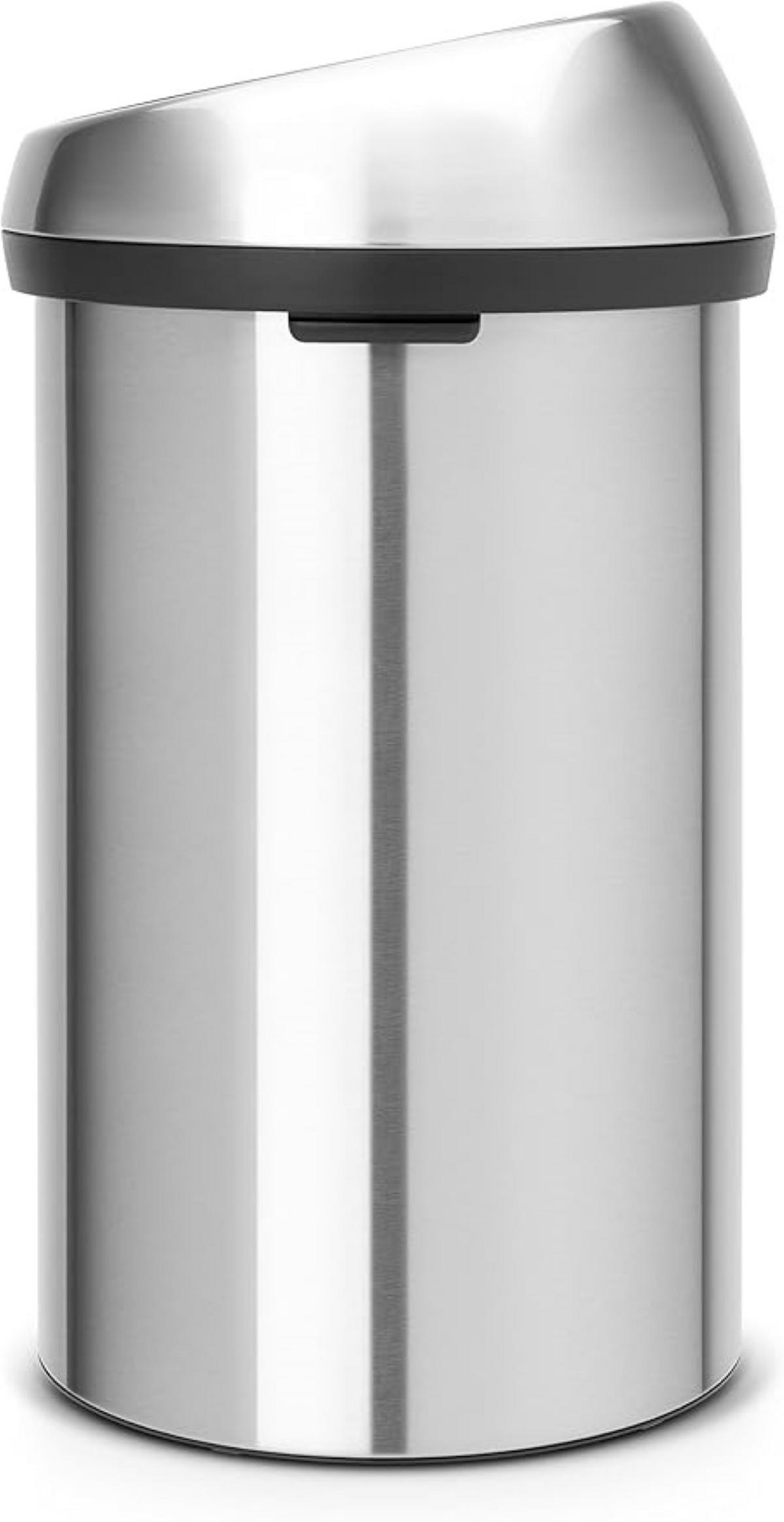 MÜLLEIMER Mit Soft Touch Öffnung 60 Liter 71 x 40 x 40 cm Metall Matt Edelstahl - Grau, Metall (40/71/40cm) - PROREGAL