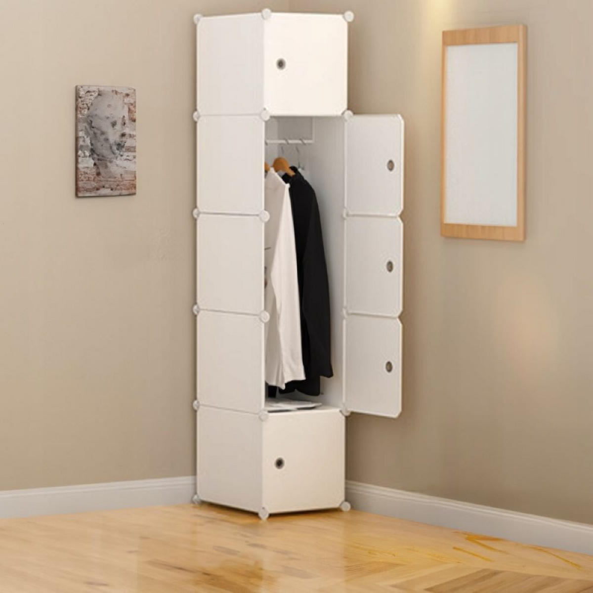 MODULARER kleiderschrank 185/39/37 cm - Weiß, Kunststoff (37/185/39cm) - MUVU