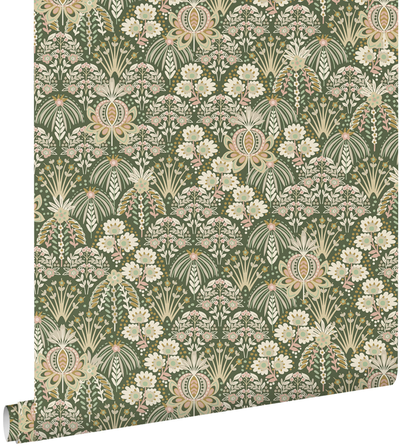 TAPETE Blumenmuster im Jugendstil 50 x 900 cm - Grün, Papier (50/900cm) - ESTAhome