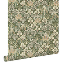 TAPETE Blumenmuster im Jugendstil 50 x 900 cm - Grün, Papier (50/900cm) - ESTAhome