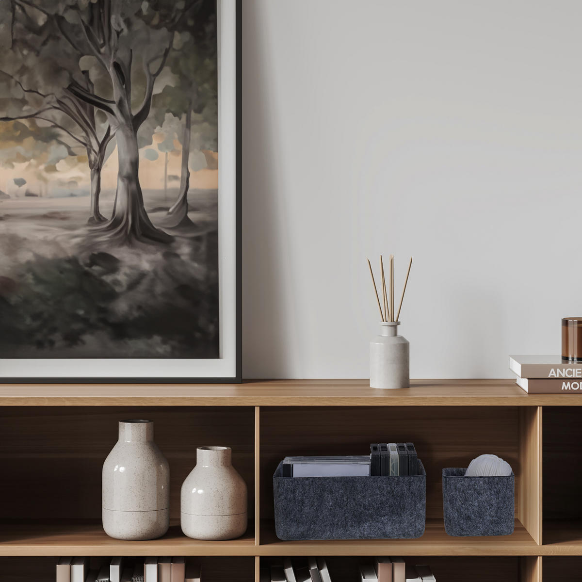 5-DIELNA súprava organizérov do skrine - antracitová, textil (25/10.5/25cm) - Relaxdays