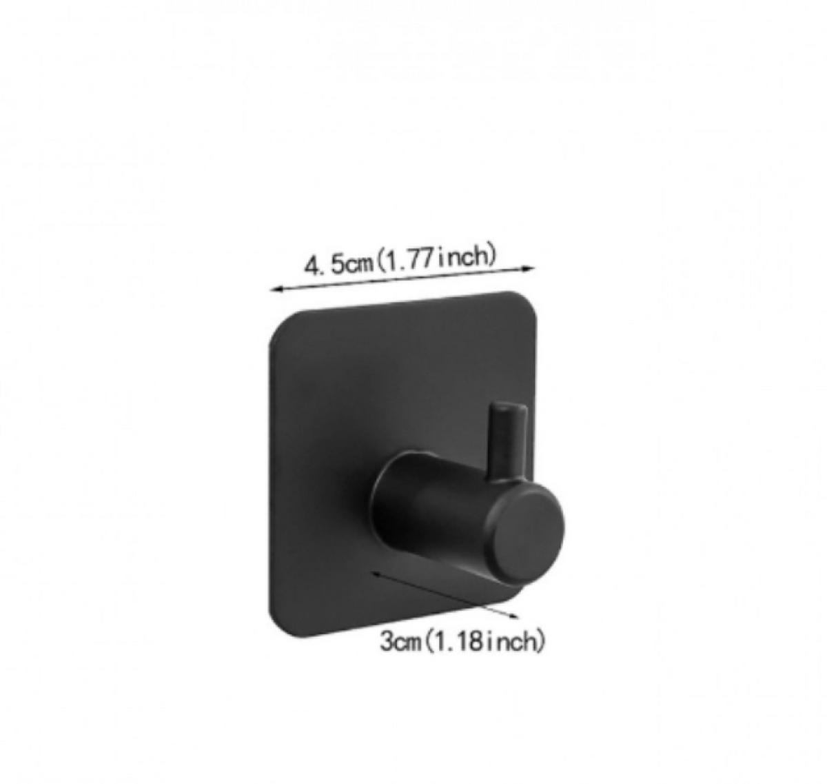 HANDTUCHHAKEN , Selbstklebende Wandhaken 6 Stück - Schwarz, Metall (4.5/3/4.5cm) - BELZ
