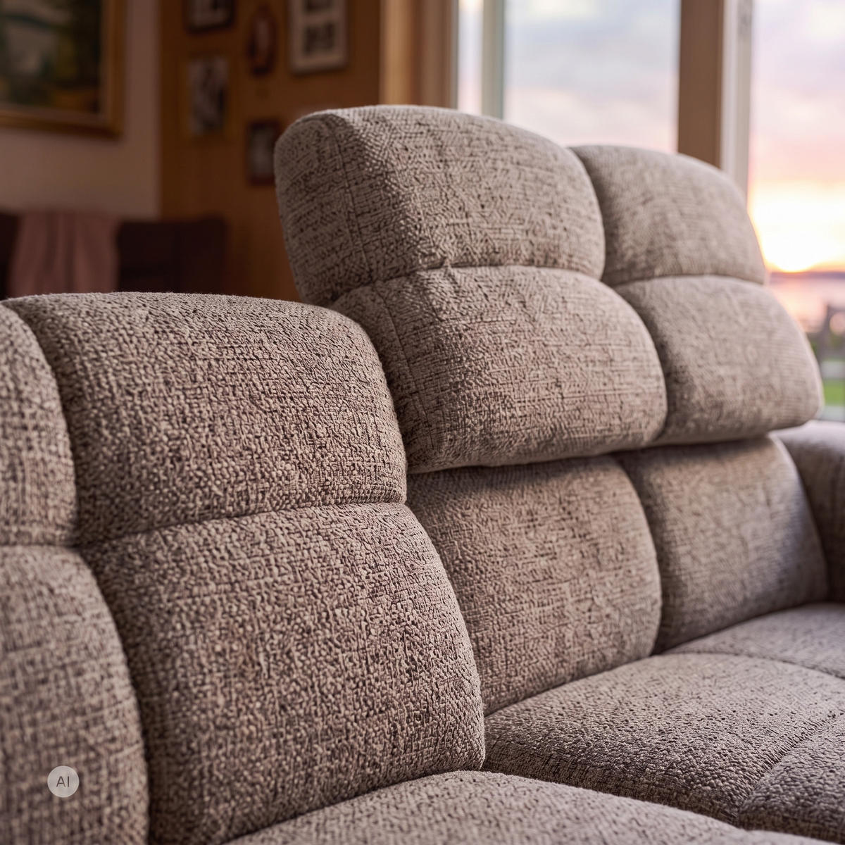 ECKSOFA TENDER Rechts mit Schlaffunktion und Verstellbare Kopfstützen, Chenille braun - Schwarz/Braun, Holz/Kunststoff (176/315cm) - Muffo