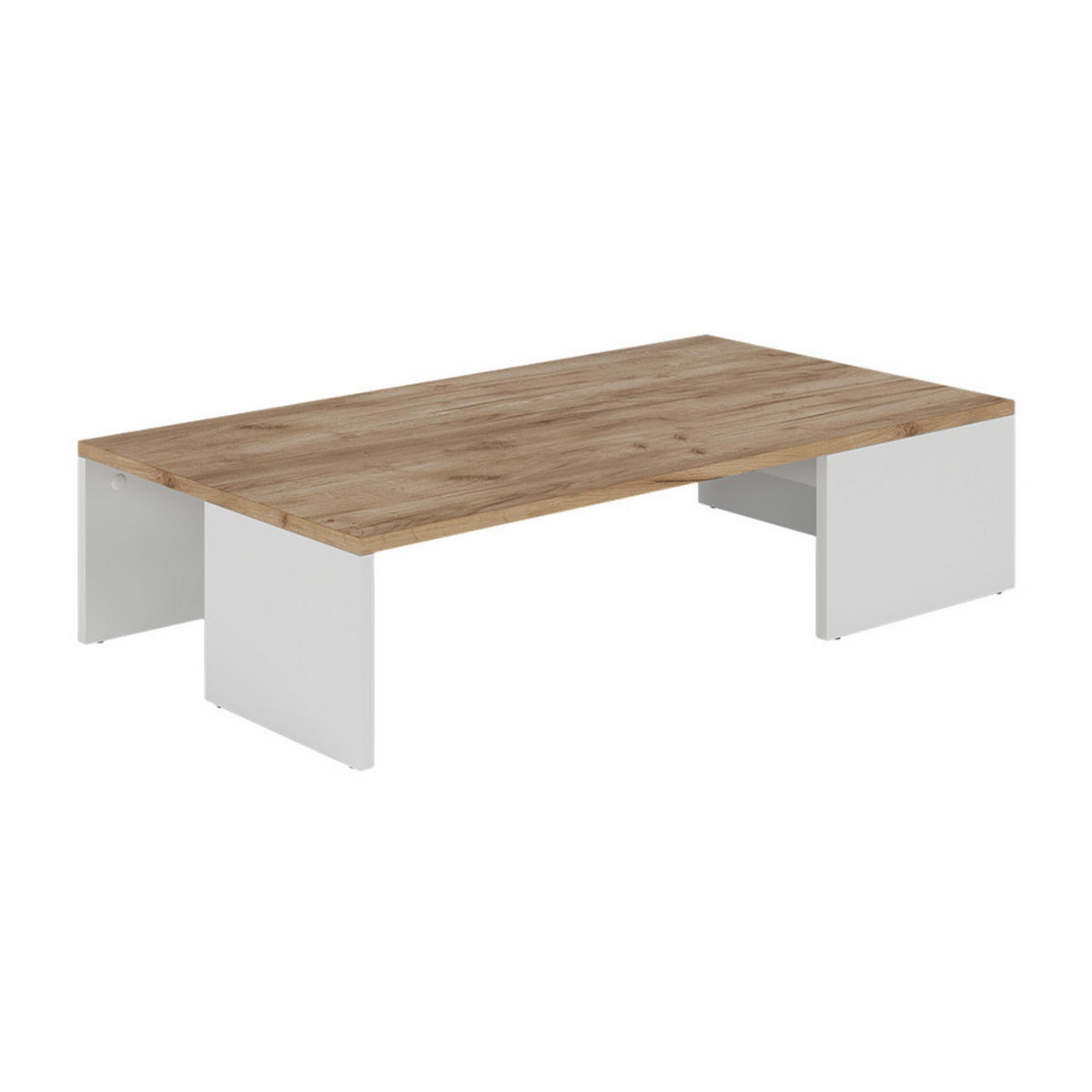 COUCHTISCH Hardi Weiß/Goldkraft Eiche 90 x 21.4 cm - Honigeiche/Weiß, Holzwerkstoff (50/90/21.4cm) - Vicco