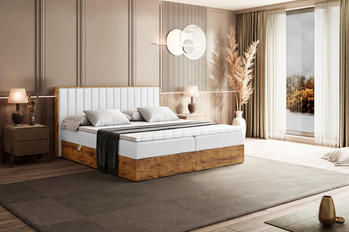 BOXBETT mit Matratze H4 und Lattenrost - LOLLI4 - 120x200 - Weiß Hochglanz - Weiß, Holzwerkstoff/Kunststoff (120/200cm) - ALTDECOR