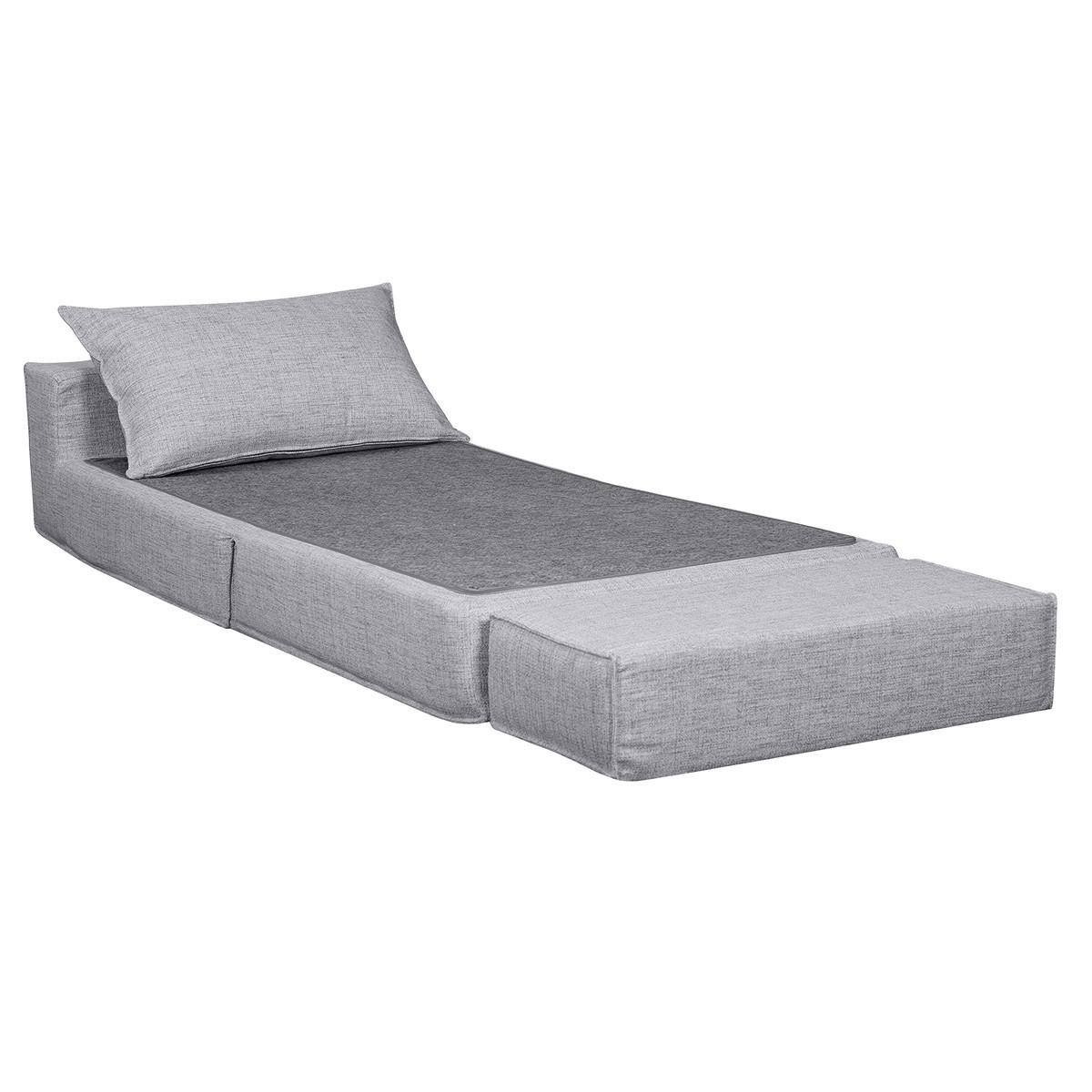 SCHLAFSESSEL Hellgrauer Stoff 1-Sitzer VICTOR - Hellgrau, Textil (95/64/70cm) - Miliboo