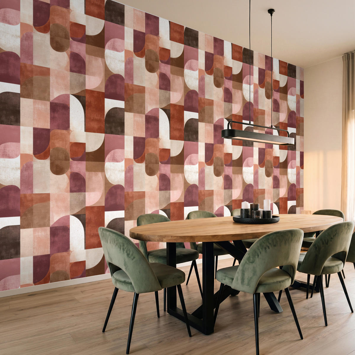 TAPETE - Geometrie - Modern - Retro - 500x280 cm - Multicolor, Papier (500/280cm) - OnlyWow