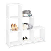 STUFENREGAL - Weiß, Textil (106/109/30cm) - Relaxdays