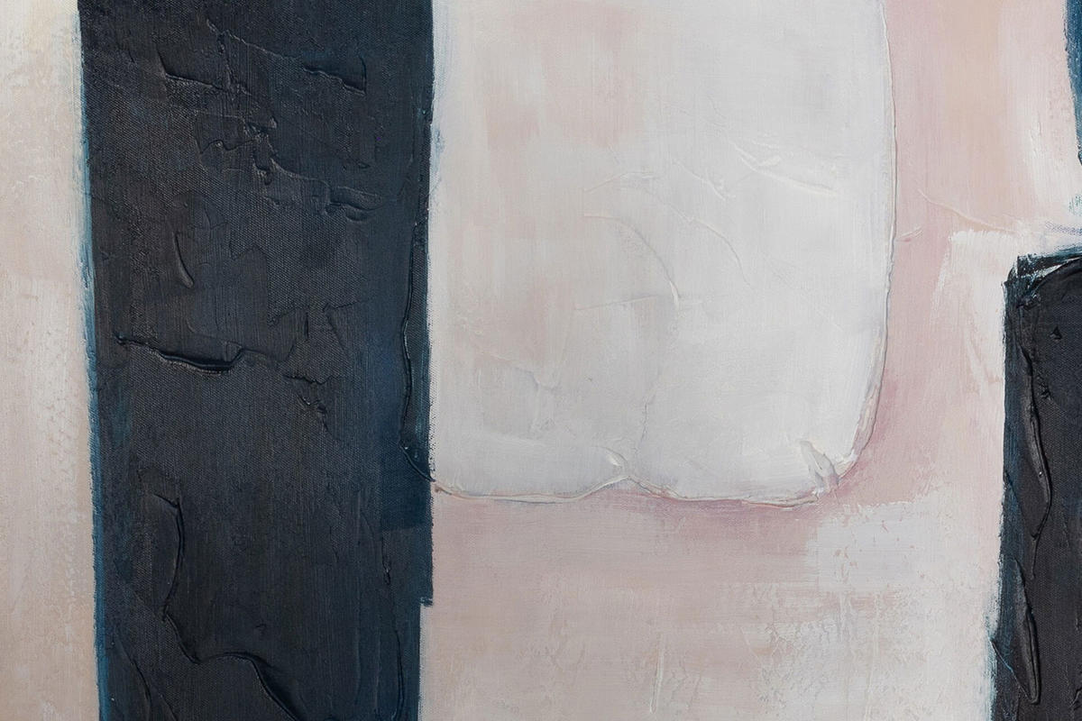 ACRYLBILD HANDGEMALT 75/100 cm - Beige/Schwarz, Holz/Textil (2/100cm) - KUNSTLOFT
