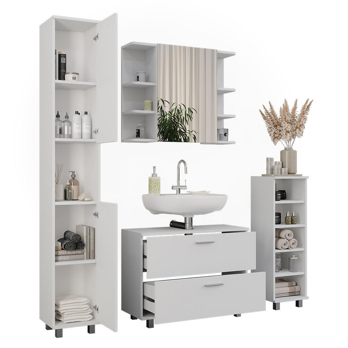 KOUPELNOVÝ NÁBYTEK Ilias Bílá - bílá, kompozitní dřevo (80.2/60.8/33cm) - Vicco