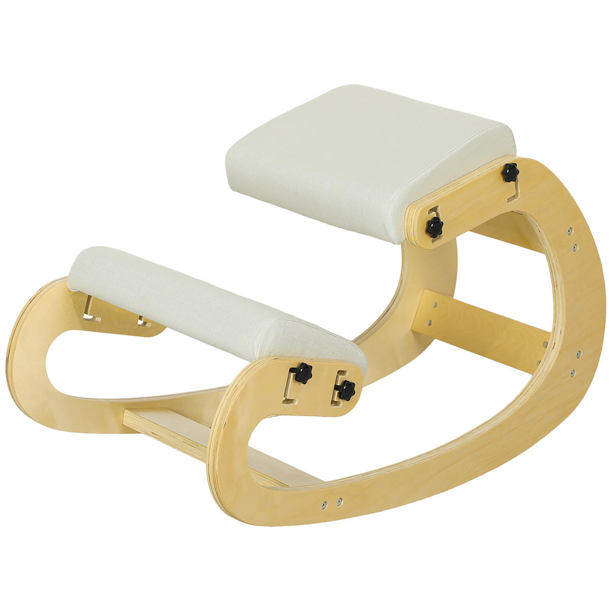 KNIESTUHL DE-11872 mit Wippfunktion & höhenverstellbar Natur - Creme, Holz (55/55/85cm) - ComfortXL