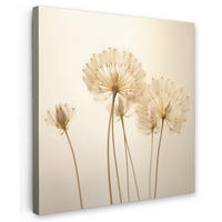 LEINWANDBILD Sonnenlicht - Löwenzahn - Botanisch - Blumen 90x90 cm - Creme, Textil (90/90cm) - MuchoWow