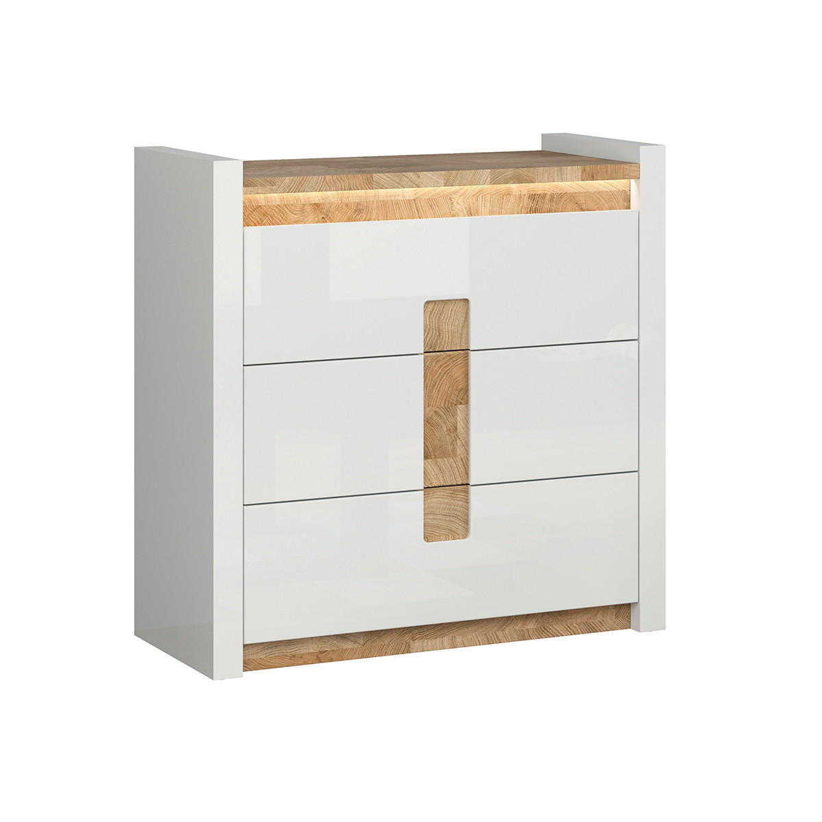 KOMMODE Helios Weiß und Holz - Weiß, Holzwerkstoff (97/96.5/41cm) - Petits-meubles