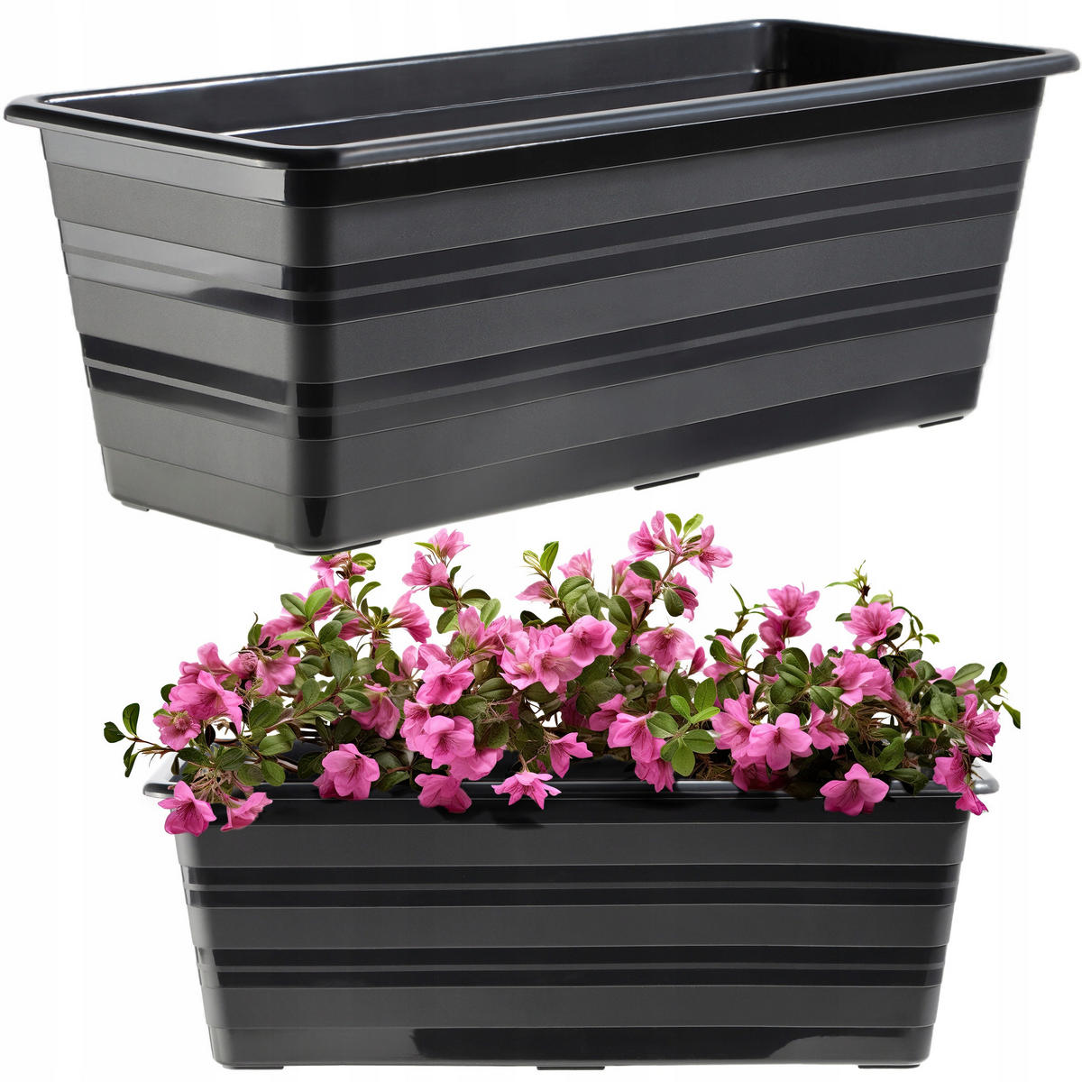 BALKONTOPF 40 cm, Anthrazit - Anthrazit, Kunststoff (7/40cm) - KADAX