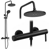 DUSCHGARNITUR Rea Rivo Black - Schwarz, Metall (29.5/126.5/33cm) - REA