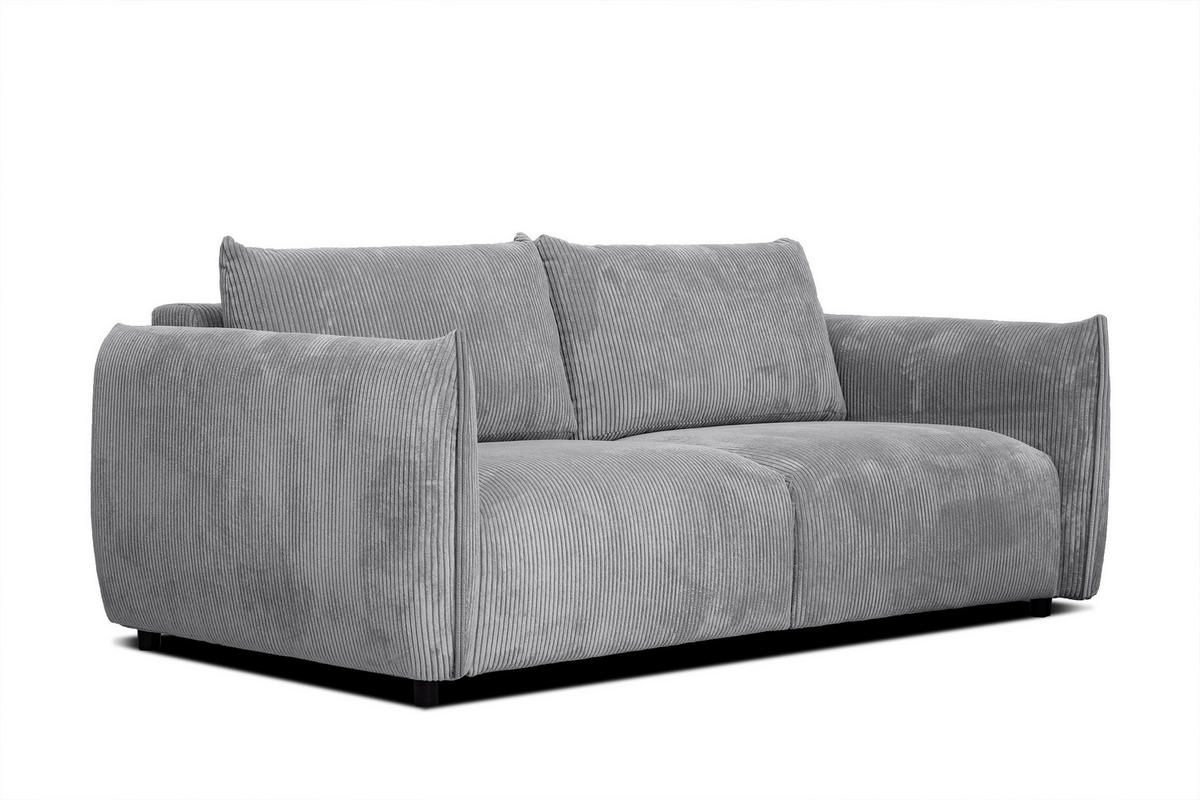 SOFA TAUER 3-Sitzer, hellgrau - Hellgrau/Schwarz, Holzwerkstoff/Kunststoff (112/84/206cm) - Courtois Laville