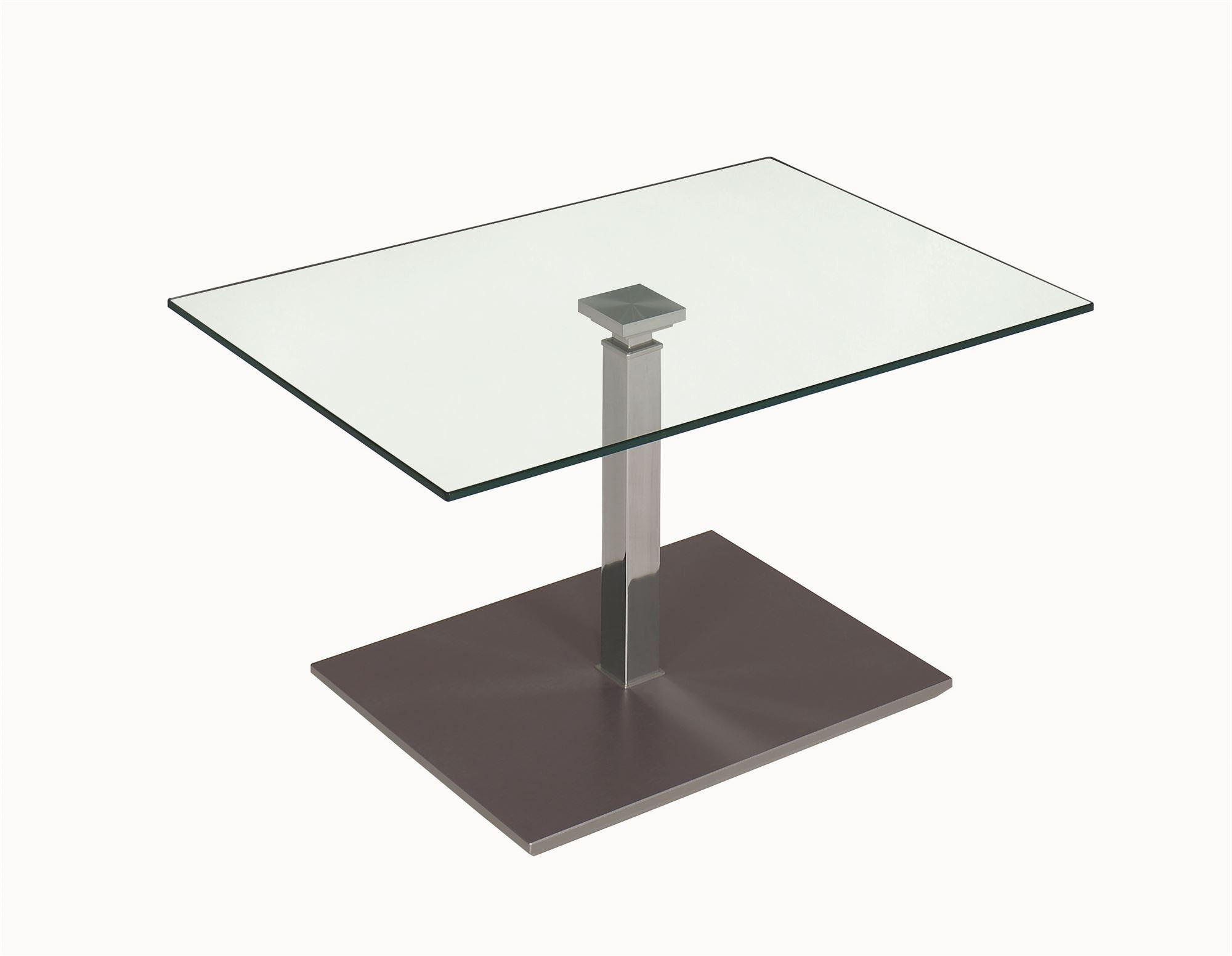 FUNKTIONSTISCH höhenverstellbar Carlotta 90 x 60 x 47-65 Couchtisch Glas/Perlsilber/Lava - Naturfarben, Holz (90/60/47cm) - 58aufmkessel