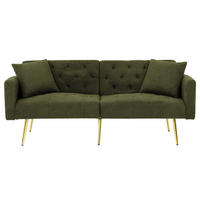 SCHLAFSOFA 177/78/74 cm in Green Teddyfell mit Aufbewahrungstasche - Grün, Textil (177/74/78cm) - Oxeza