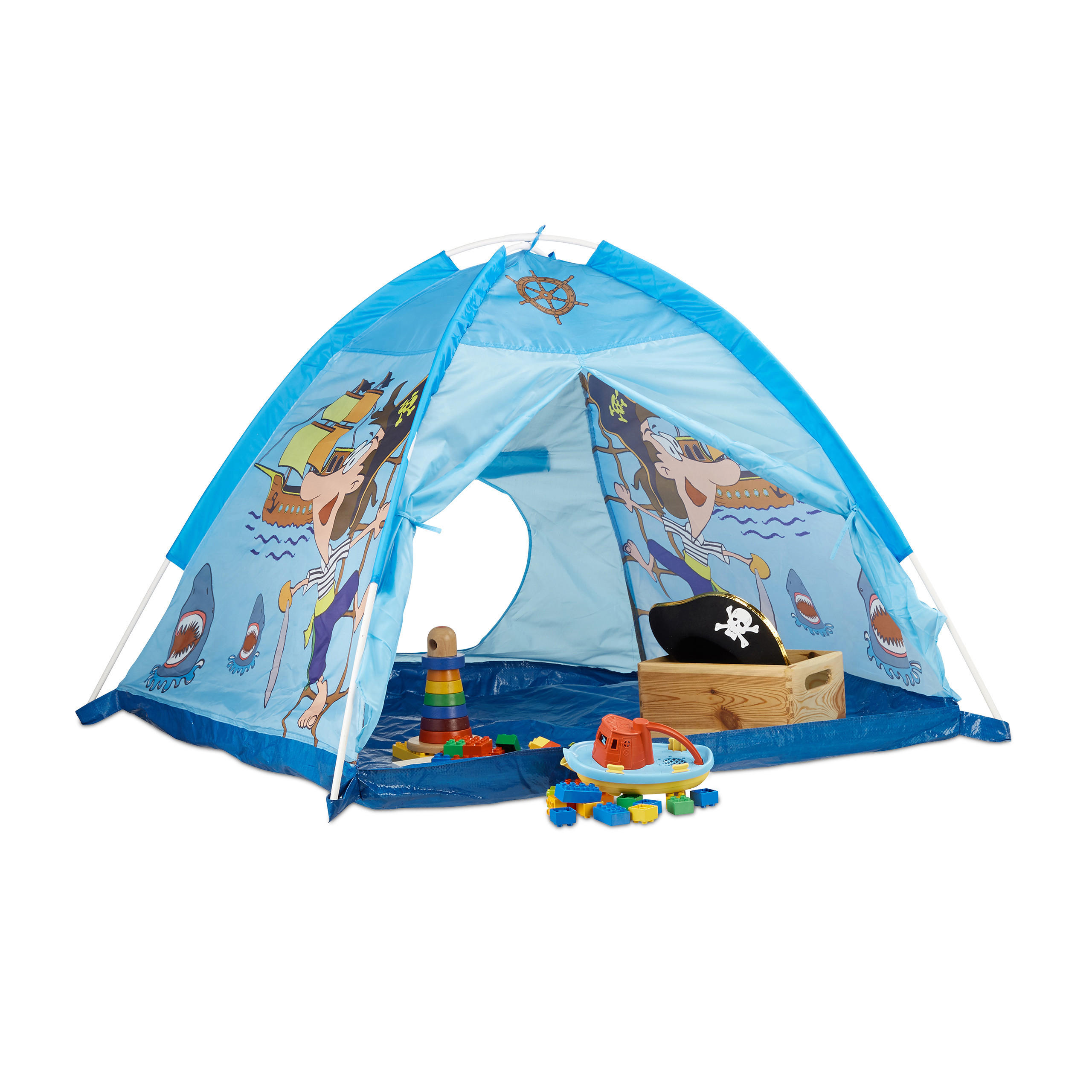 SPIELZELT Pirat - Multicolor, Kunststoff/Textil (118/90/115cm) - Relaxdays