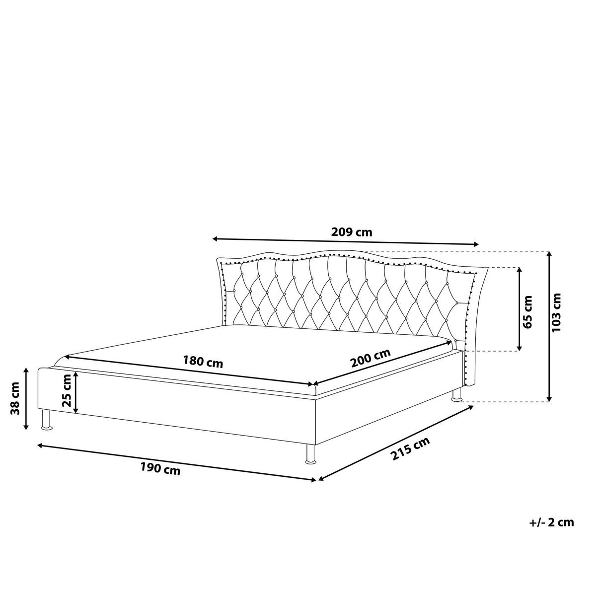 BETT 180/200 cm Dunkelgrau Metz - Dunkelgrau, Textil (180/200cm) - Beliani