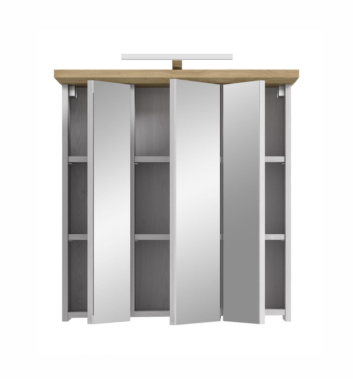 SPIEGELSCHRANK inkl. Beleuchtung VERONA (B/H/T: ca. 69/71/21 cm) in Sibiu Lärche Nachbildung/Sibiu Lärche Nachbildung - Lärchefarben, Holzwerkstoff (69/71/21cm)