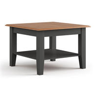 COUCHTISCH Belluno Elegante Kiefer gebeizt, Eichefarben / basaltgrau (RAL7012) lackiert 70 / 70 / 48cm - Eichefarben/Grau, Holz (70/70/48cm) - Feldmann-Wohnen