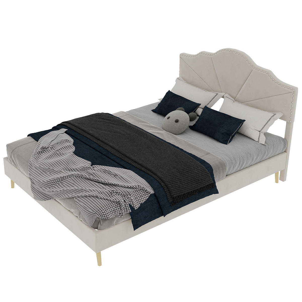 POLSTERBETT 140x200 cm ohne Stauraum beige - Beige, Textil (140/200cm) - Fortuna Lai