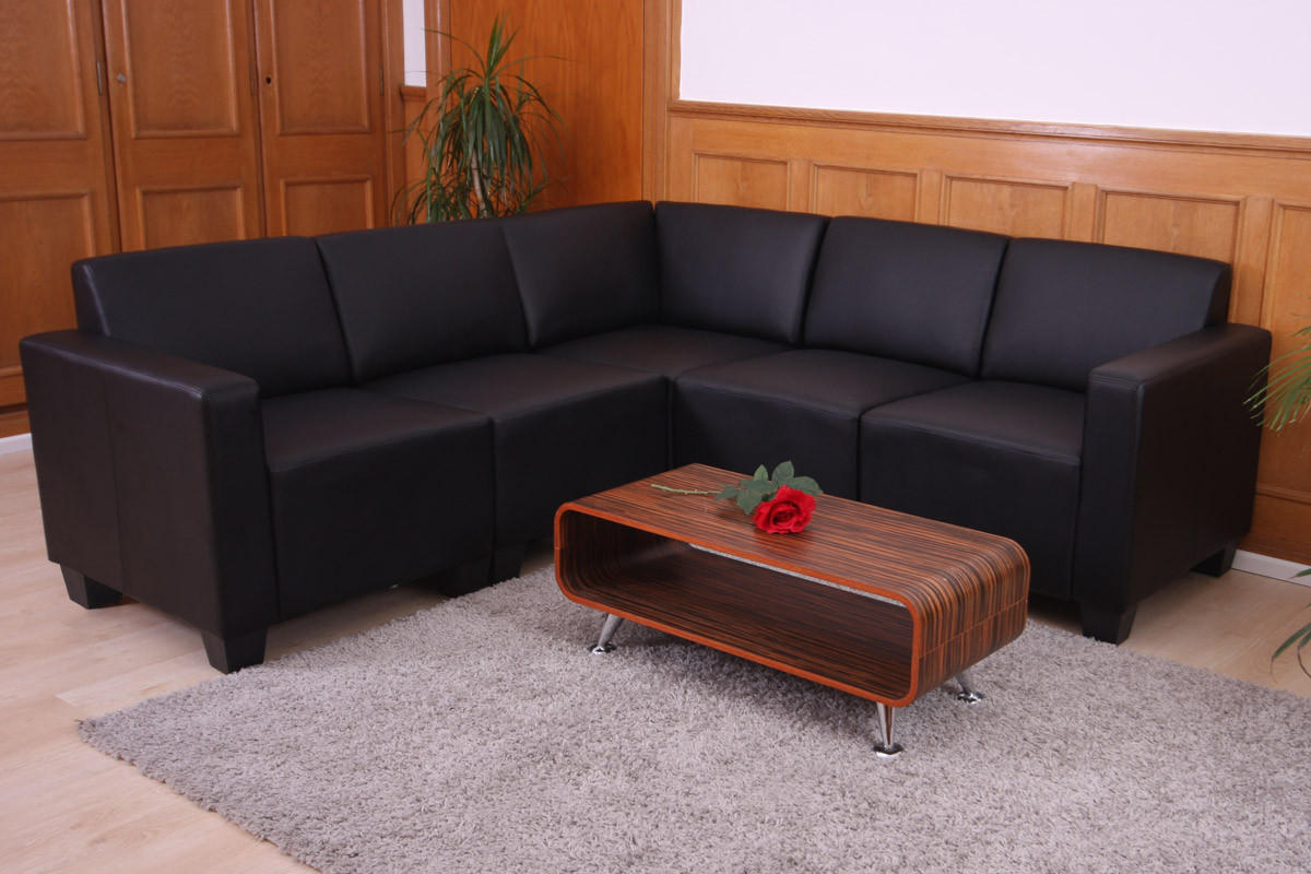 Thumbnail - MCW Couch-Garnitur, Schwarz, Textil, L-Form, 195x195 cm, Wohnzimmer, Sofas & Couches, Wohnlandschaften, Ecksofas