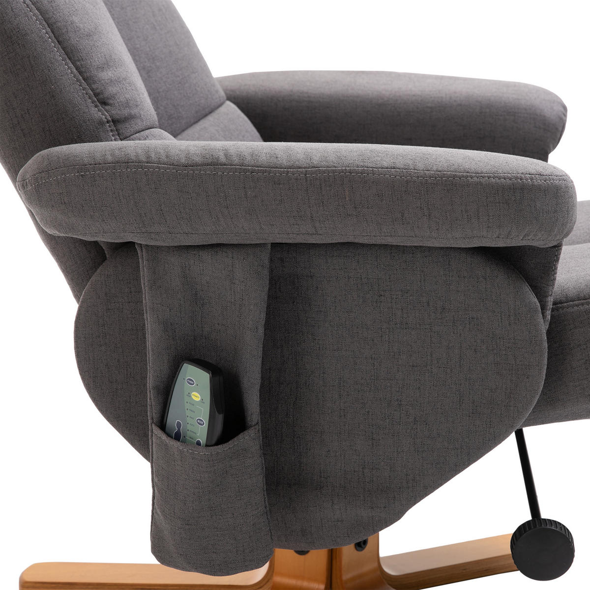 RELAXSESSEL Massagesessel mit Fußhocker Liegefunktion Polyester Dunkelgrau - Dunkelgrau, Holz/Textil (86/99/80cm) - HOMCOM