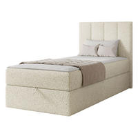 BOXBETT Rebos Single Boucle - H3 - Creme, Holz/Textil (100/200cm) - MIRJAN24