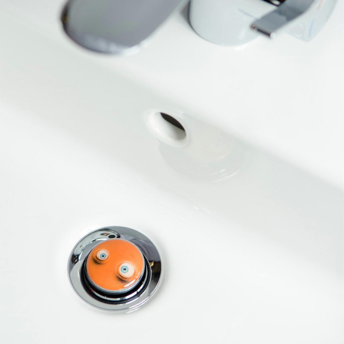 WASCHBECKENSTÖPSEL Glubschi - Orange, Kunststoff/Metall (4/7/7cm) - Sanilo