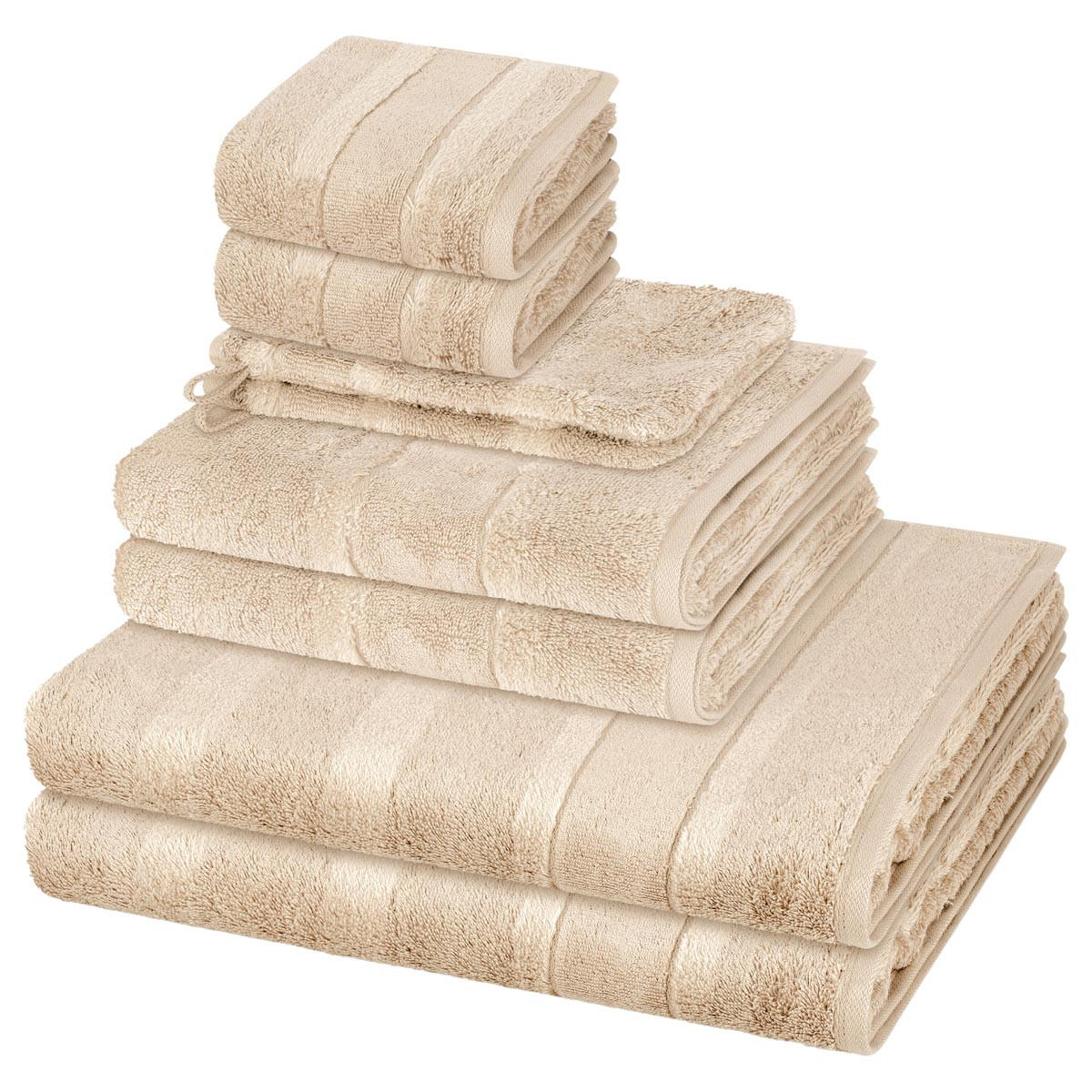 FROTTIERSET Noblesse 8-teilig - Braun, Textil (50/100cm) - Cawoe