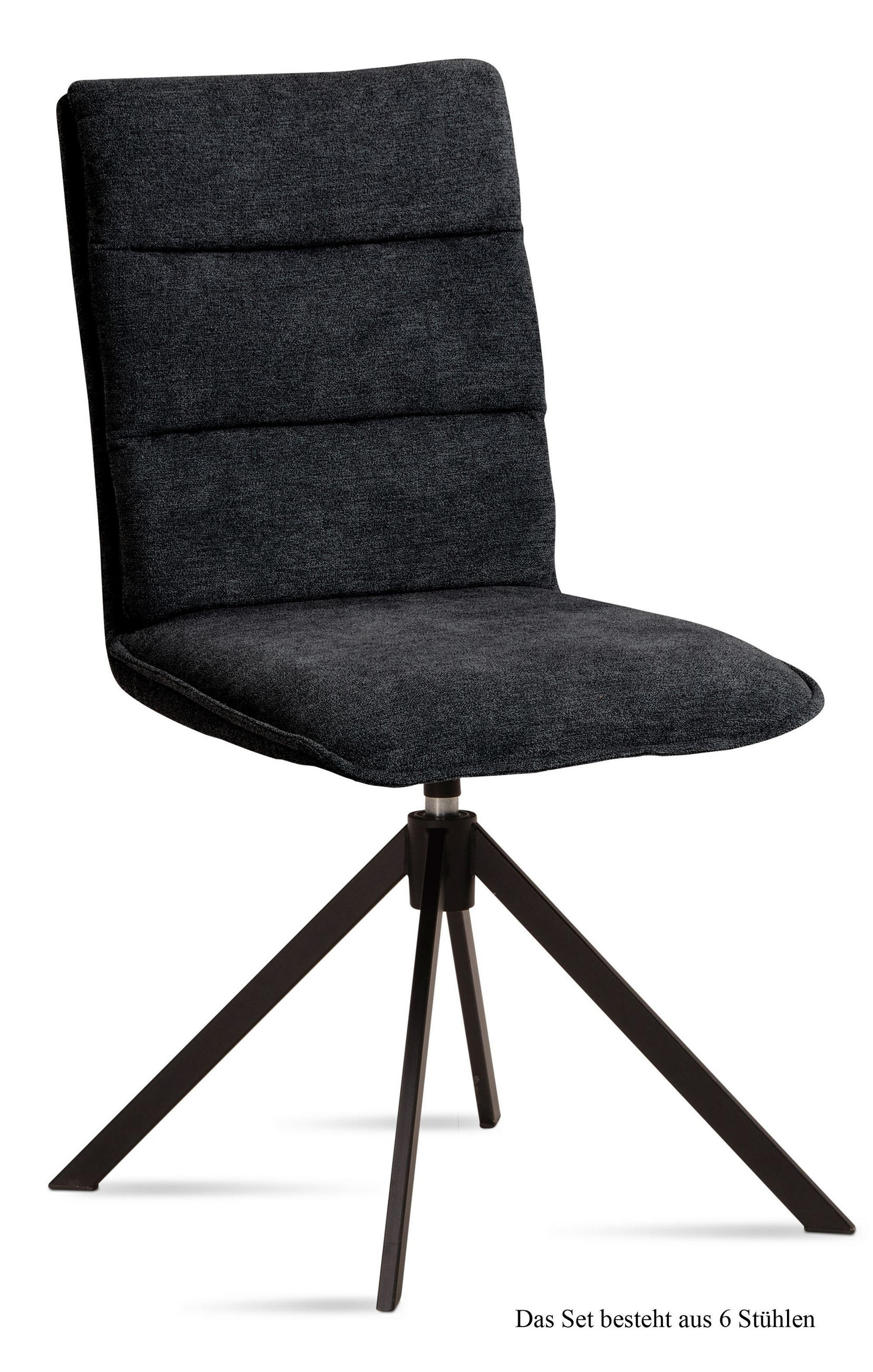 ESSZIMMERSTUHL drehbar (6er-Set) Dekava 47x92x60 Schwarz/Anthrazit - Anthrazit/Schwarz, Kunststoff (60/92/47cm) - 58aufmkessel