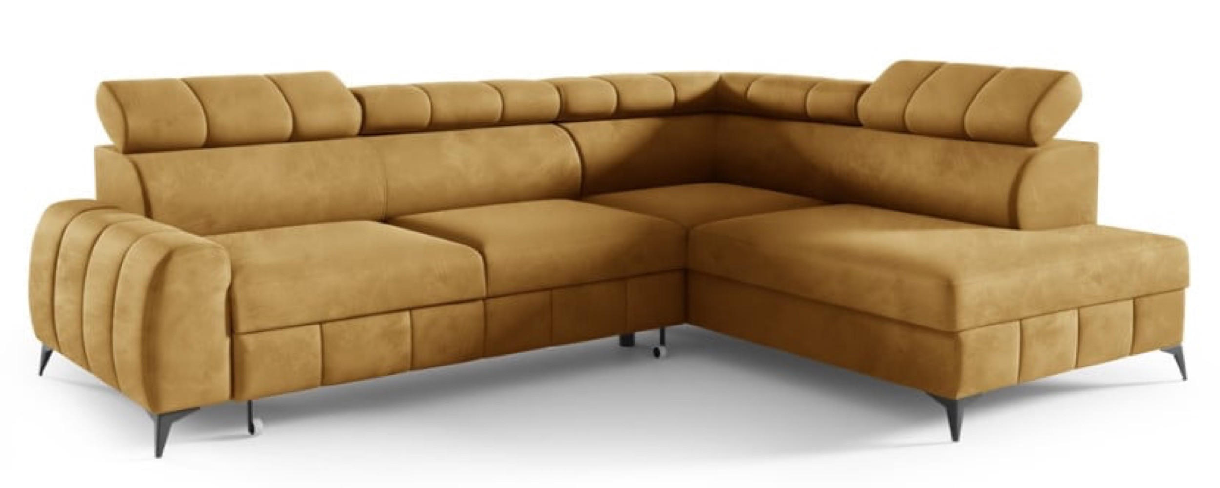 ECKSOFA Muskat Gelb DON Ausziehbar Rechts - Gelb, Textil (279/203cm) - Sepro Meble