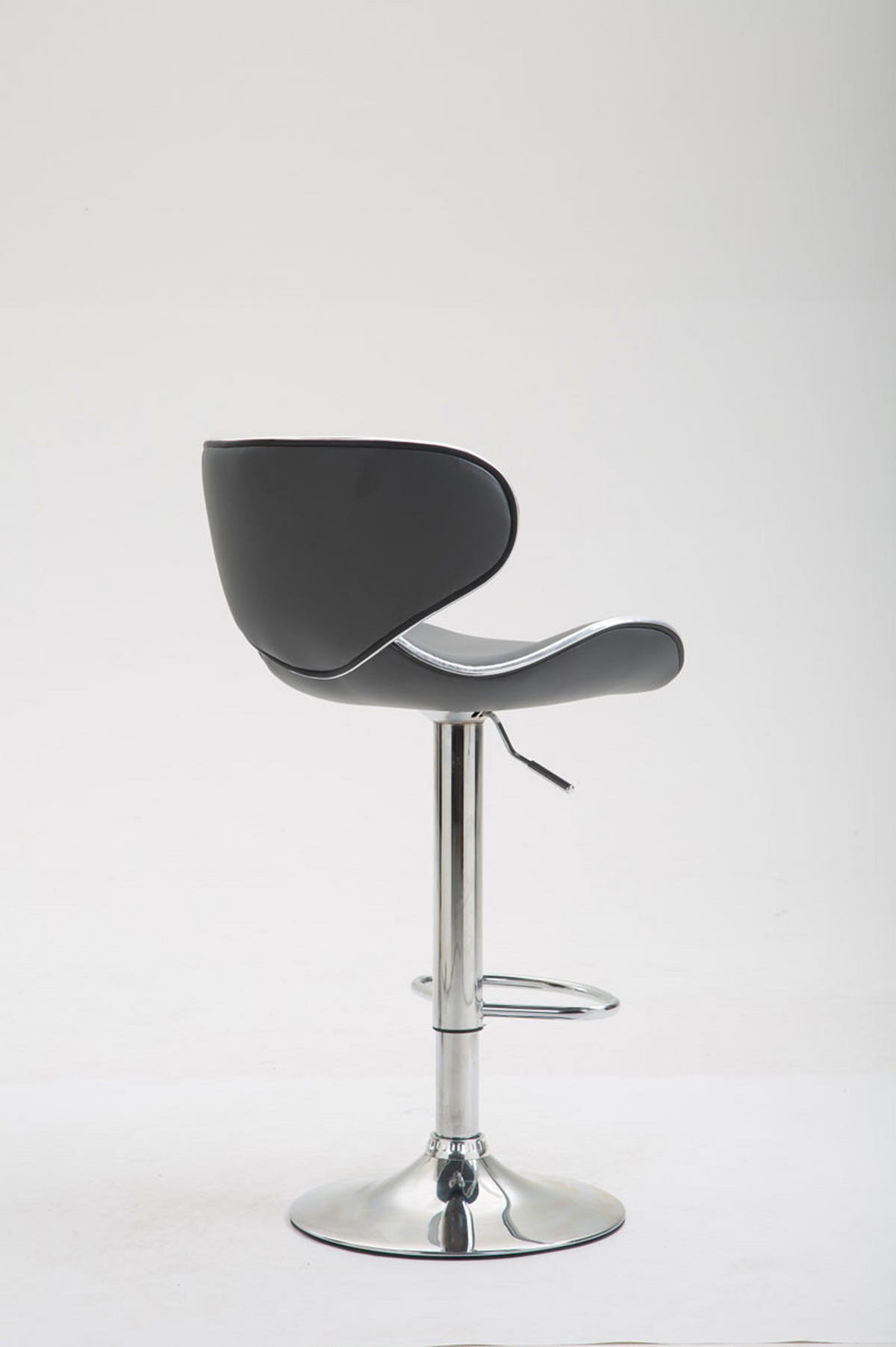 BARHOCKER Famir Kunstleder Grau Silber - Grau, Leder (46/88/49cm) - DELUKE